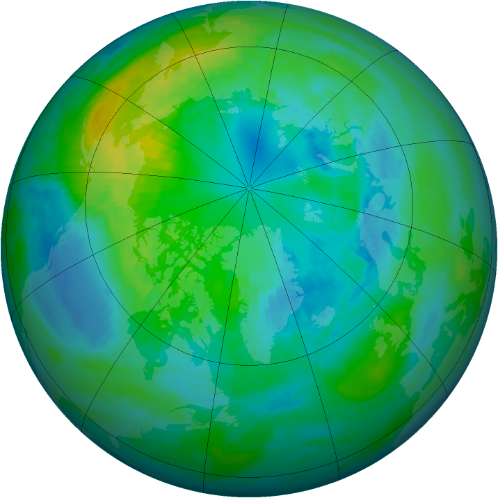 Arctic ozone map for 13 October 1982